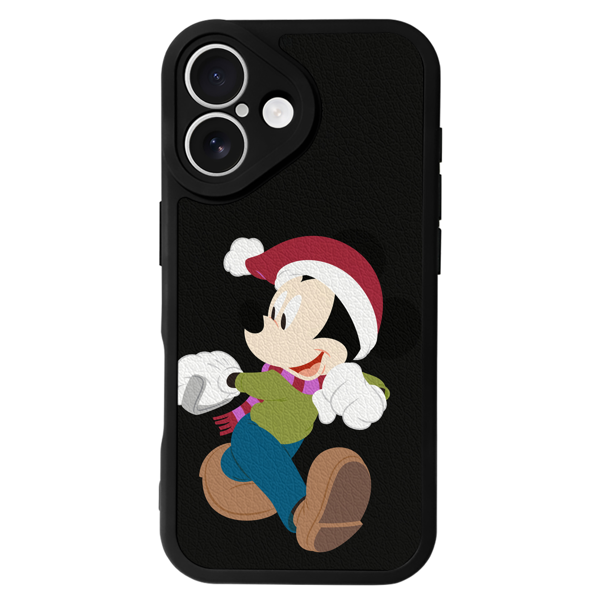 （画像用） ミッキーマウス Mickey Mouse 【iPhone 16シリーズ対応】シリコンスマホケース（レザー調） 材質：シリコン